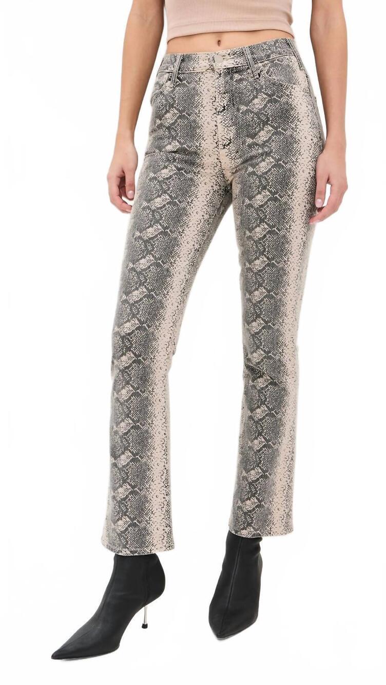NEW MOTHER hustler flood jeans in boa babe